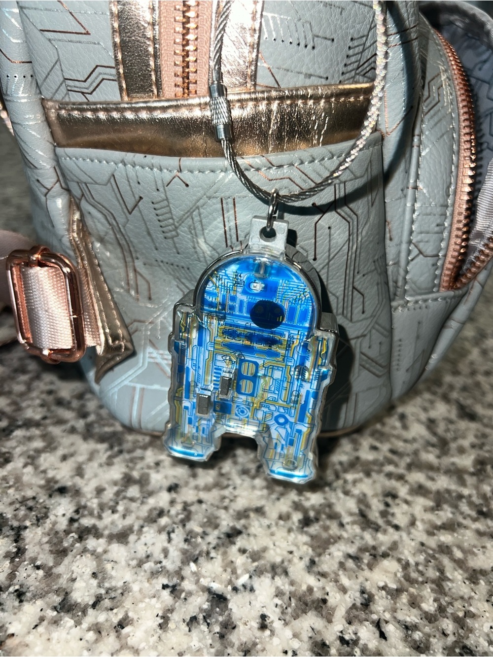 Star Wars Metallic Light Blue Mini Backpack with Rose Gold Accents - Picture 6 of 8